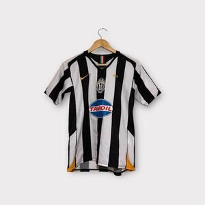 Vtg Juventus Soccer Jersey Black White Striped Nike Football Shirt Youth Size